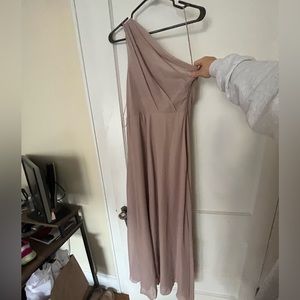 Birdy Grey taupe Kira one shoulder dress